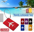 Luggage Tag Aluminum Travel Baggage Suitcase Identity Address Name Label Cards - Blue