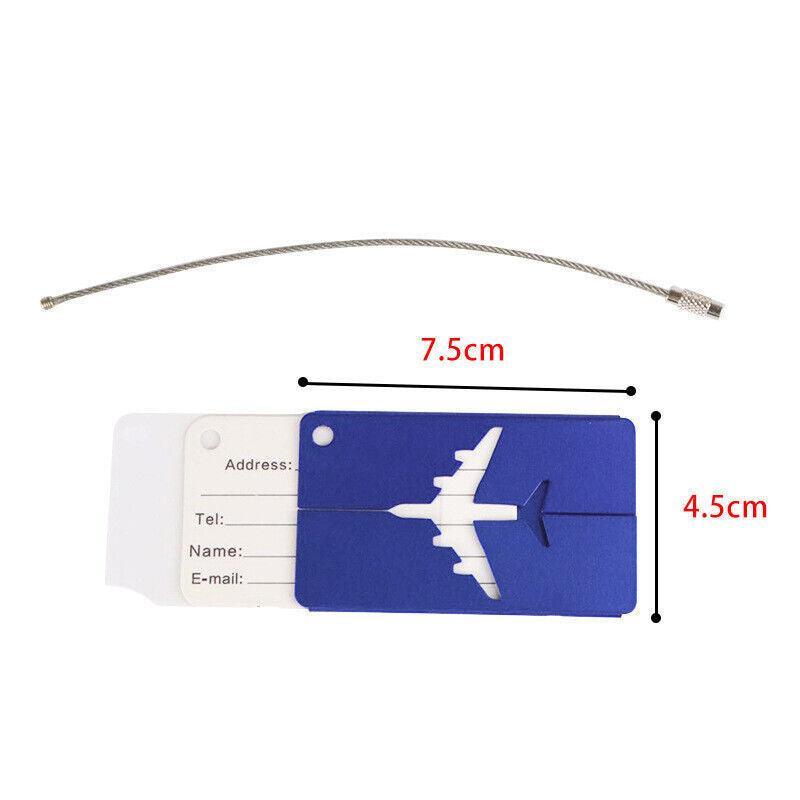 Luggage Tag Aluminum Travel Baggage Suitcase Identity Address Name Label Cards - Blue