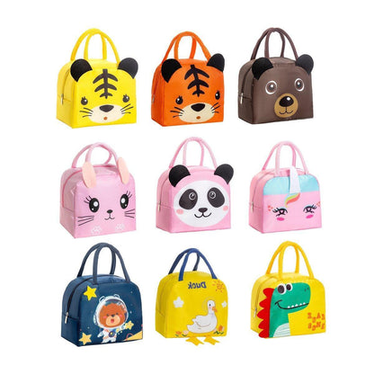 3D Bento Lunch Bag Cartoon Handbag Insulated Food Box Bag for Students LunchTote - Yellow Duck.