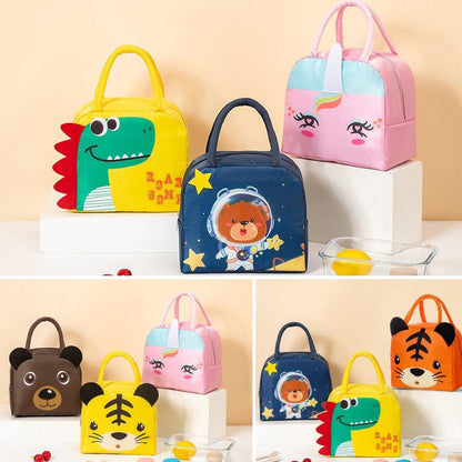 3D Bento Lunch Bag Cartoon Handbag Insulated Food Box Bag for Students LunchTote - Yellow Duck.