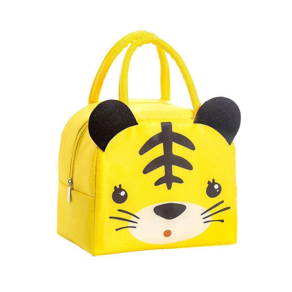 3D Bento Lunch Bag Cartoon Handbag Insulated Food Box Bag for Students LunchTote - Yellow Duck.