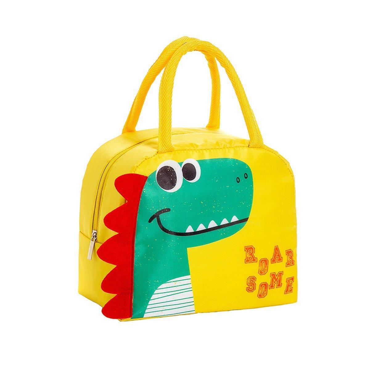3D Bento Lunch Bag Cartoon Handbag Insulated Food Box Bag for Students LunchTote - Yellow Duck.