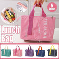 Large Capacity Lunch Bag Outdoor Picnic Aluminum Foil Portable Thermal Bag - Pink.