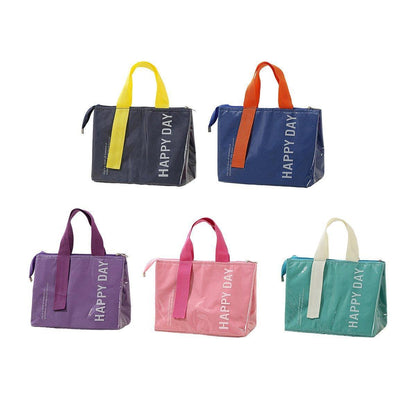 Large Capacity Lunch Bag Outdoor Picnic Aluminum Foil Portable Thermal Bag - Pink.