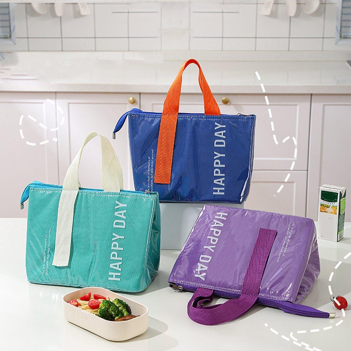 Large Capacity Lunch Bag Outdoor Picnic Aluminum Foil Portable Thermal Bag - Pink.