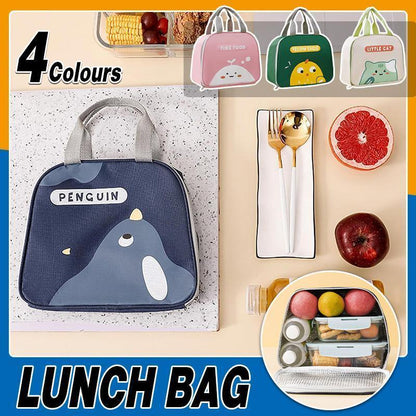Cute Cartoon Lunch Bag Reusable Insulated School Lunch Box Cooler Tote Boy Girl - Pink.