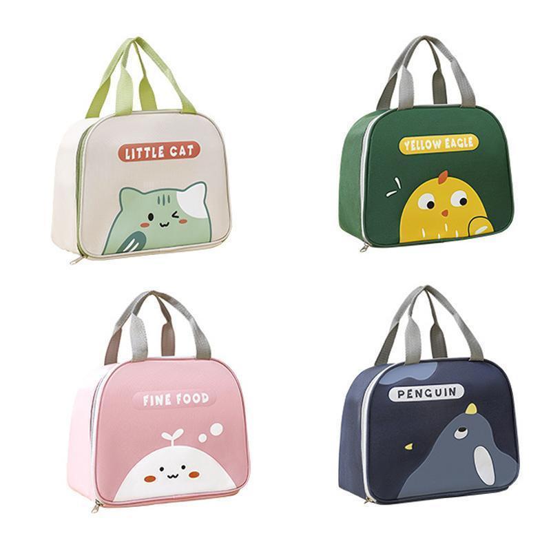 Cute Cartoon Lunch Bag Reusable Insulated School Lunch Box Cooler Tote Boy Girl - Pink.