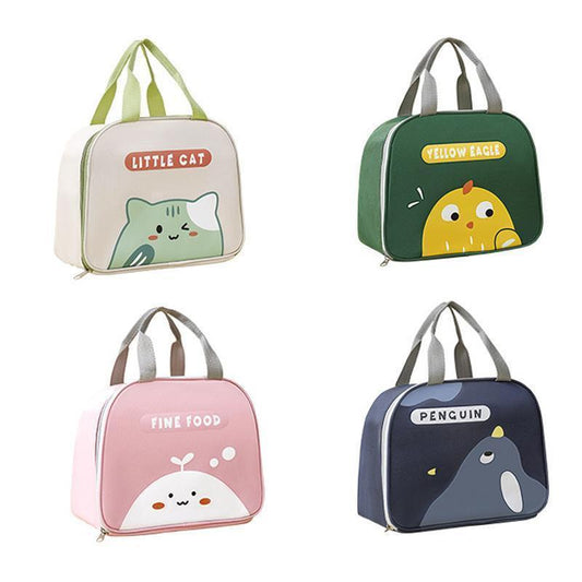 Cute Cartoon Lunch Bag Reusable Insulated School Lunch Box Cooler Tote Boy Girl - Pink.