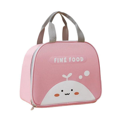 Cute Cartoon Lunch Bag Reusable Insulated School Lunch Box Cooler Tote Boy Girl - Pink.