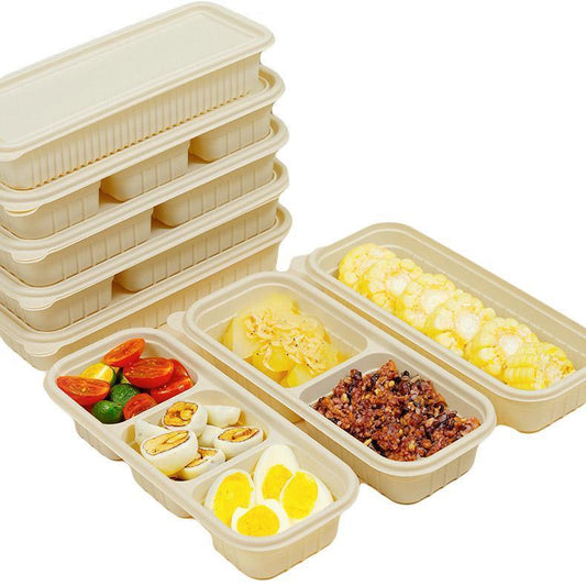 Biodegradable Corn Starch Meal Prep Containers Lids Durable Multi Compartment - C1