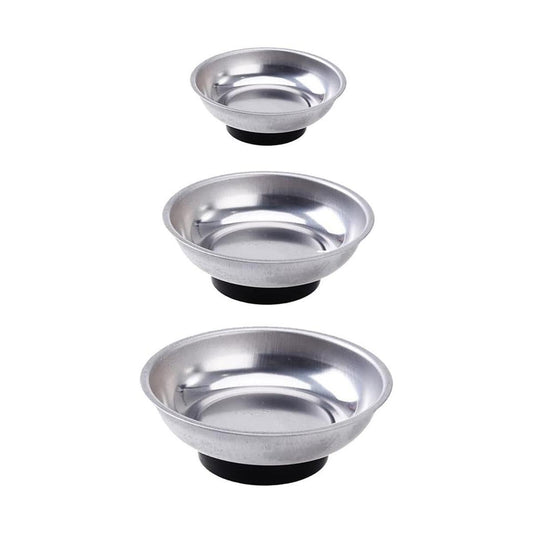 3 4 6 Inch Magnetic Parts Tray Set Stainless Steel Tool Bowl Organizer Holder.