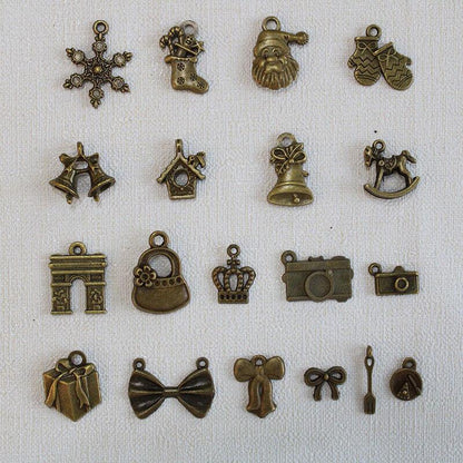 Mixed Tibetan Charms Pendants 50g Silver Bronze for Jewellery DIY Craft Making - Silver.