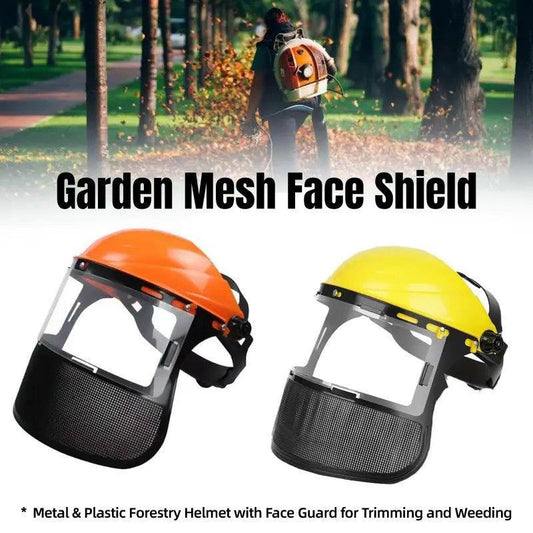 Garden Face Shield Headgear for Mowing and Outdoor Protective Use - Yellow.