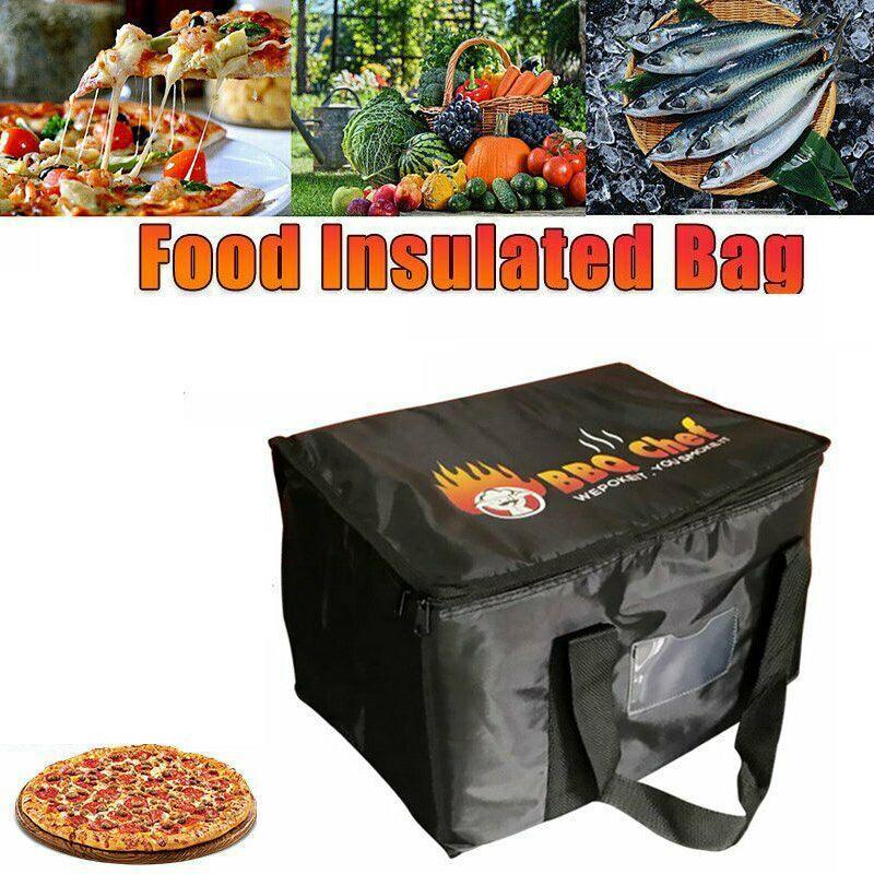 Insulated Food Delivery Bag Thermal Pizza Takeaway Cooler Storage 16L 28L 50L - 16L-28x19x20cm