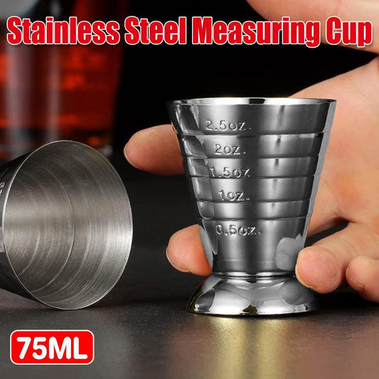 75ml Stainless Steel Bartending Measuring Cup Multifunctional Cocktail Jigger.