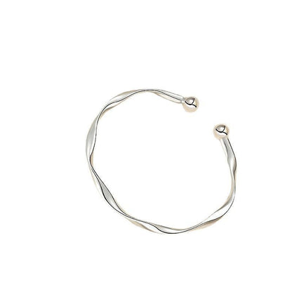 Bangle Bowknot Bells Bracelet Korean Opening Wrist Chain Women Silver Bracelet - Moebius strip