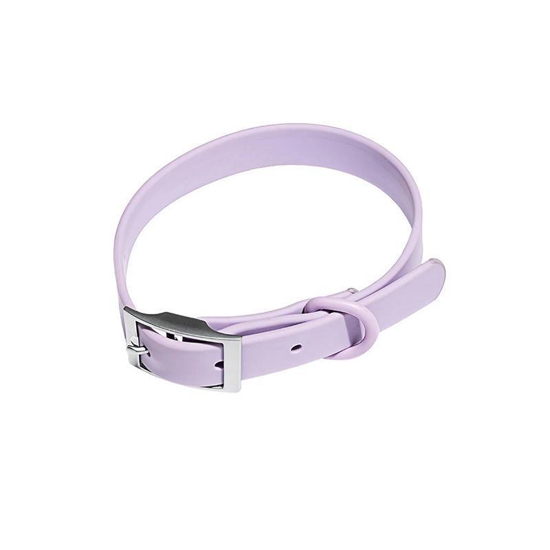PVC Dog Collar Working Dog Kennels Waterproof Soft Adjustable for Pets M Size - Purple
