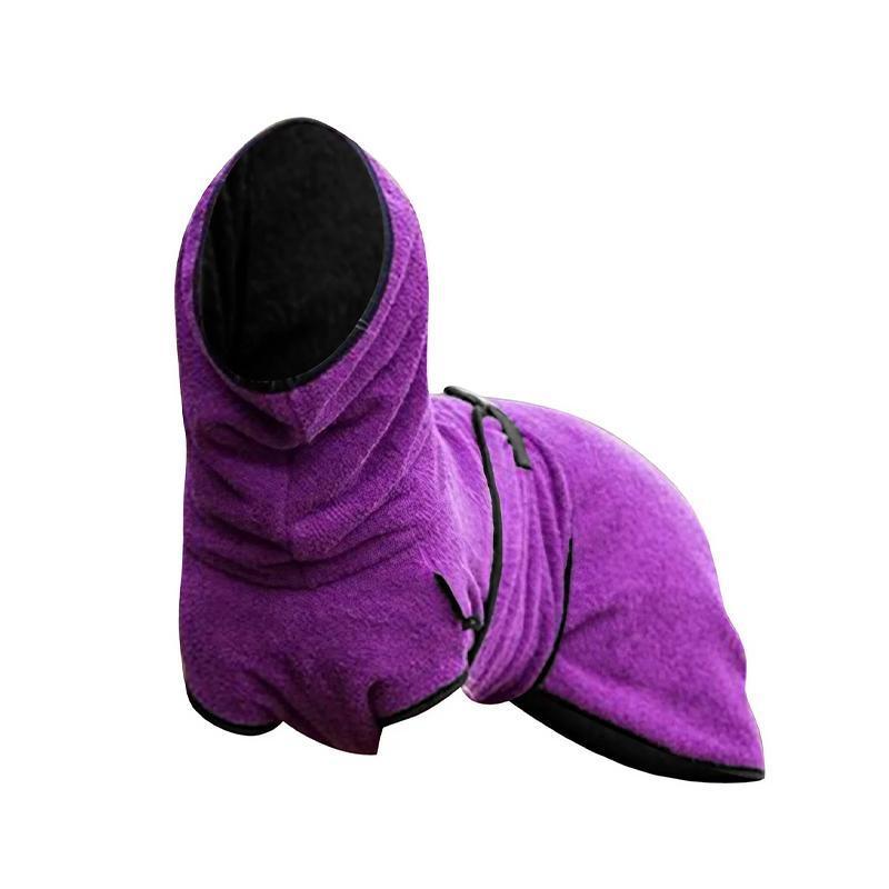 Dog Puppy HoodiesJacket Solid Coat Pet Winter Soft Warm Clothes S-5XL Purple - S
