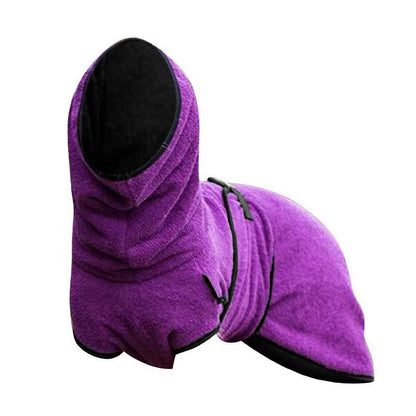 Dog Puppy HoodiesJacket Solid Coat Pet Winter Soft Warm Clothes S-5XL Purple - S