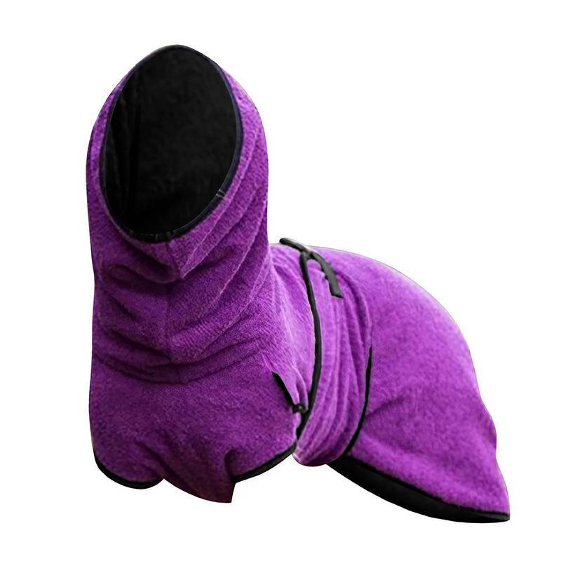 Dog Puppy HoodiesJacket Solid Coat Pet Winter Soft Warm Clothes S-5XL Purple - S