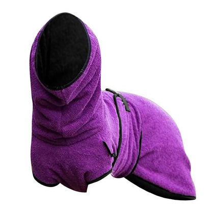 Dog Puppy HoodiesJacket Solid Coat Pet Winter Soft Warm Clothes S-5XL Purple - S