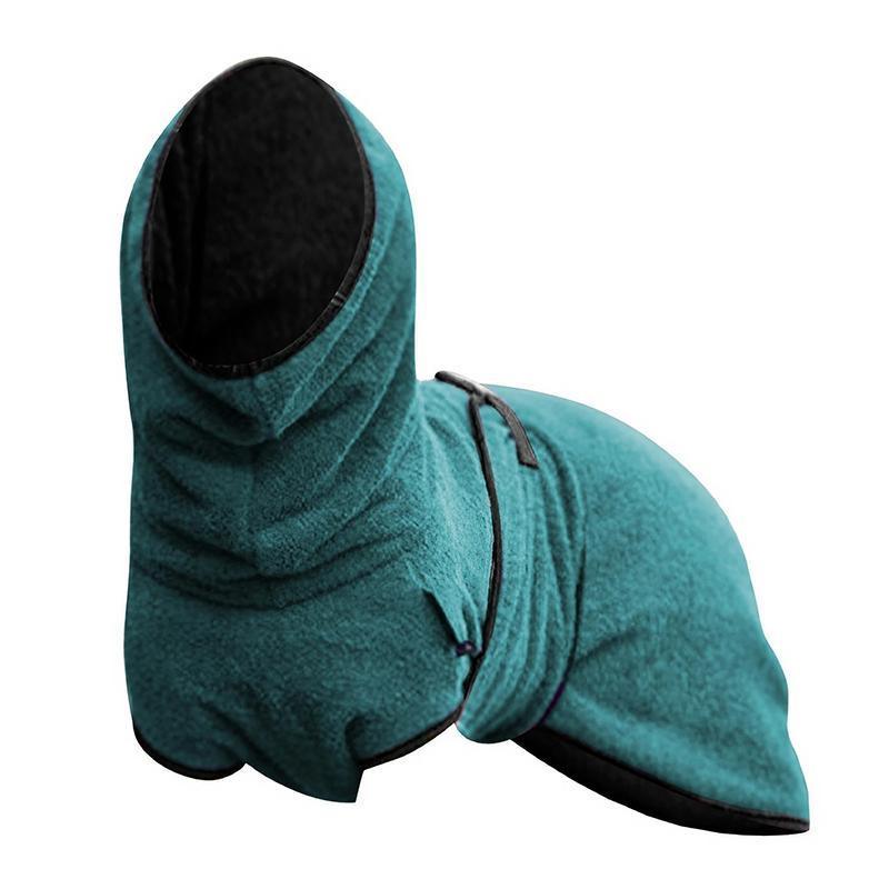 Dog Puppy Hoodies Jacket Solid Coat Pet Winter Soft Warm Clothes S-5XL Lake Blue - 5XL
