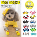 Non Slip Pet Socks for Dogs and Cats Knitted Paw Protector with Grips L Size - Red Mickey