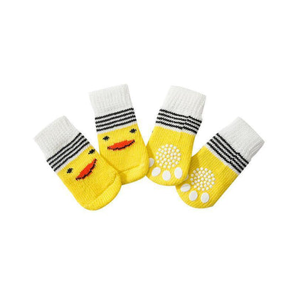 Dog Socks Non-Slip Grip Slip Anti-Slip - Puppy Cat Pet Shoes Slippers S Size - Yellow Kumamoto