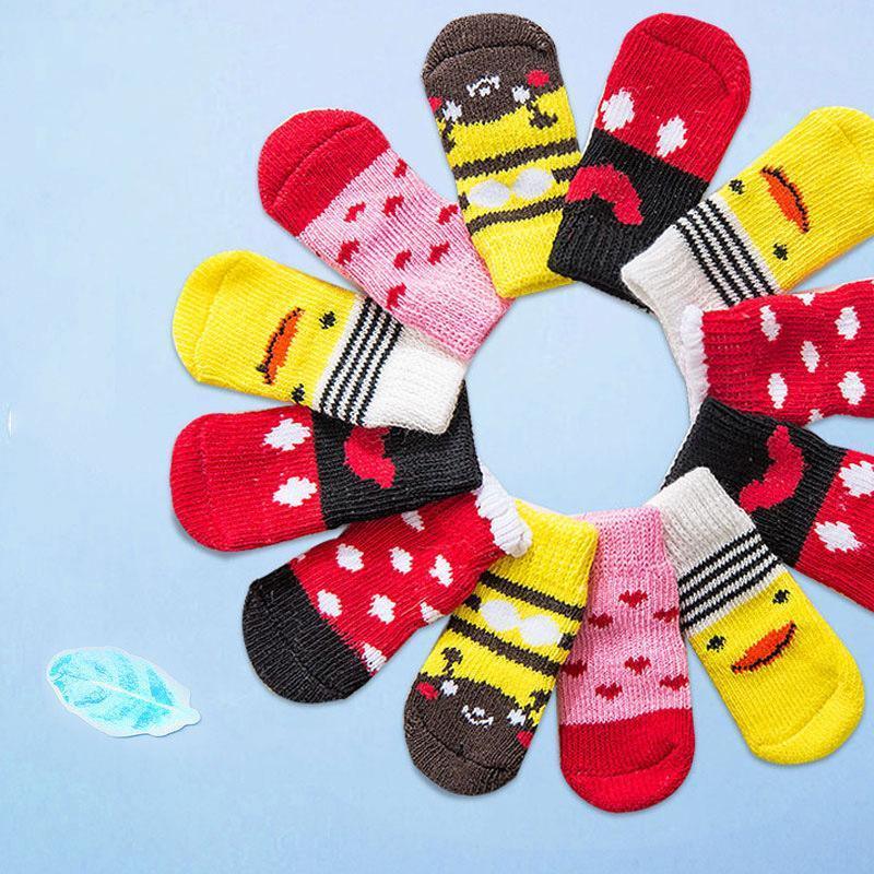 Dog Socks Non-Slip Grip Slip Anti-Slip - Puppy Cat Pet Shoes Slippers M Size - Yellow Kumamoto