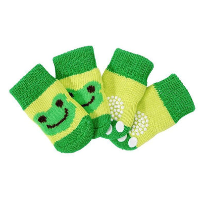 Dog Socks Non-Slip Grip Slip Anti-Slip - Puppy Cat Pet Shoes Slippers M Size - Yellow Kumamoto