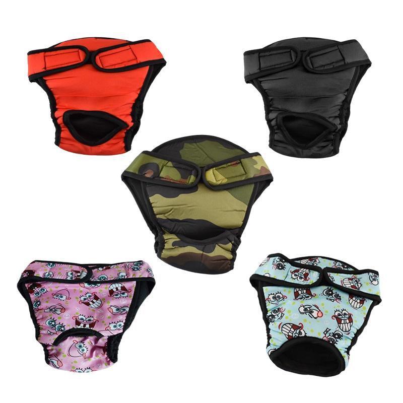 Washable Female Pet Dog Cat Nappy Diaper Physiological Pants Panties Underwear Black - XS