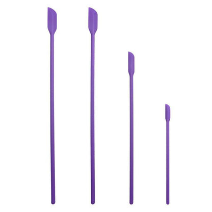 4X Silicone Mini Spatula Jar Scraper Scoop Tip Long Spatula Cosmetic Bottle B8A3 - Red