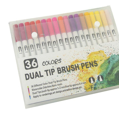12-120 Watercolor Brush Pen Set Artist Sketch Marker - White-12 Colours