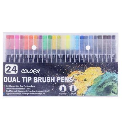 12-120 Watercolor Brush Pen Set Artist Sketch Marker - White-12 Colours