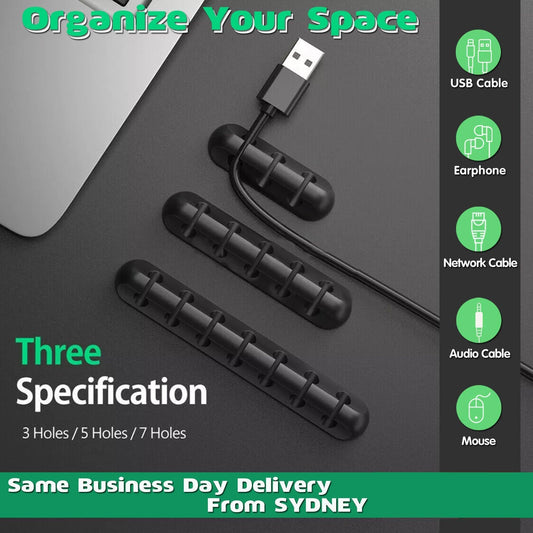 Value Pack Usb Charge Cable Holder Desk Cable Clips Organizer Cord Management - 7 Clips.