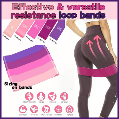 Exercise Resistance Bands Loop Power Strength Training Fitness Yoga Pilates Gym - Pink (600*50*0.5MM).
