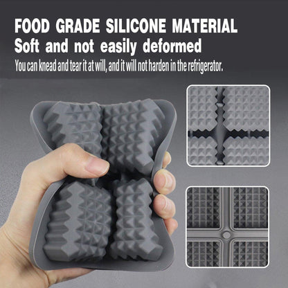 2PCS Silicone Ice Cube Tray Round and Square Ice Ball Maker for Whiskey Cocktails - Pink