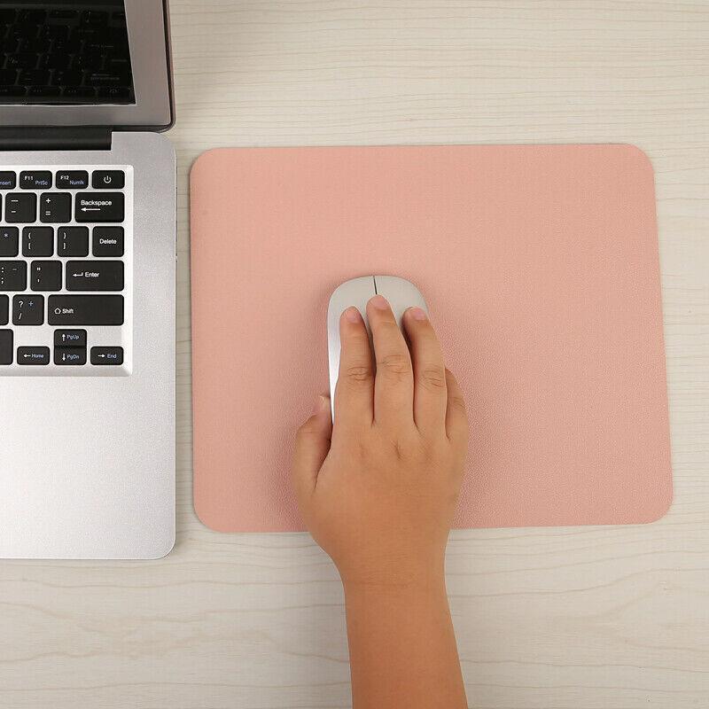 Leather Mouse Pad 30x25.5cm Waterproof Gaming Desk Mat Anti Slip Rubber Mousepad - Light Blue.