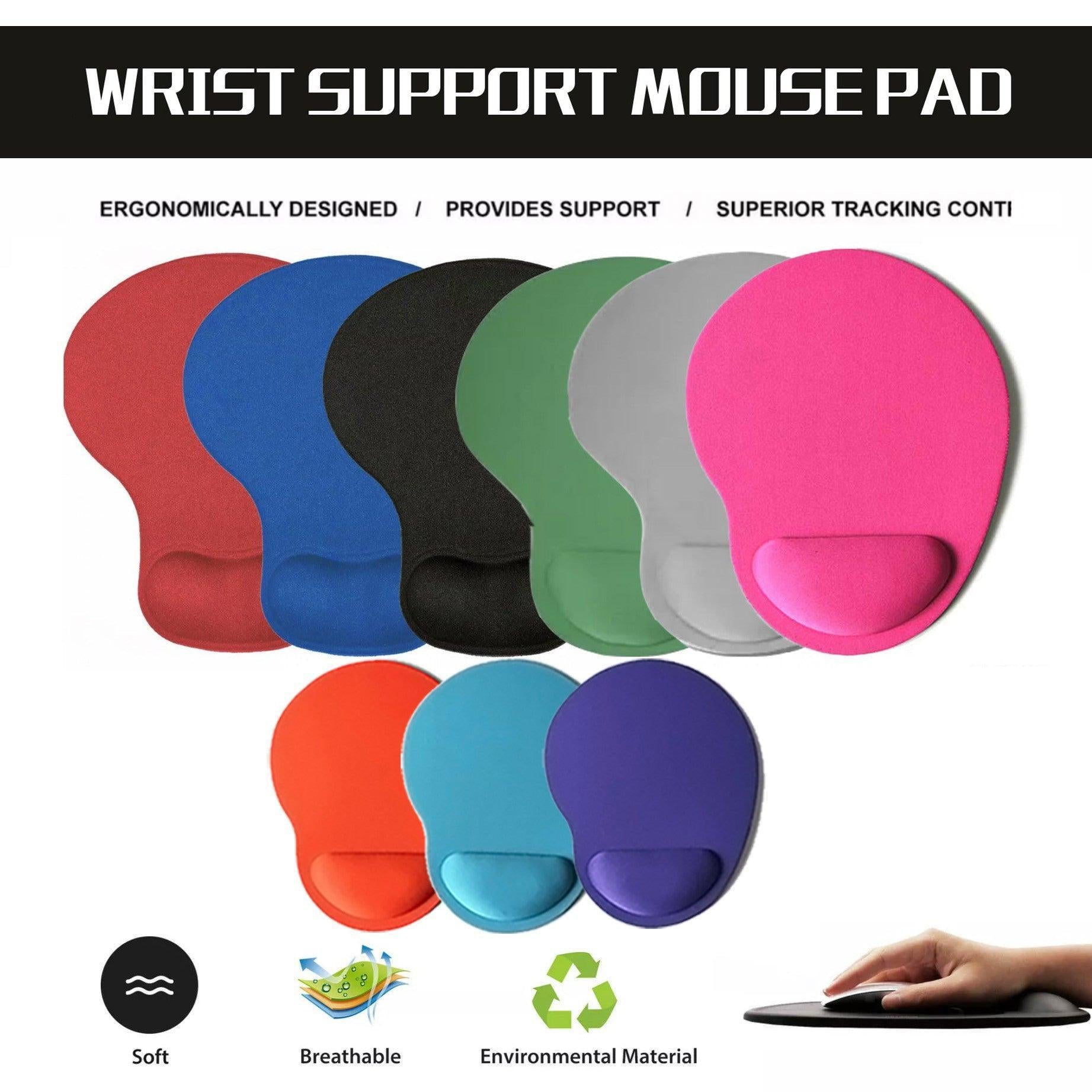 Comfort Mouse Pad with Built In Wrist Support Non Slip Ergonomic Mice Mat - Orange.
