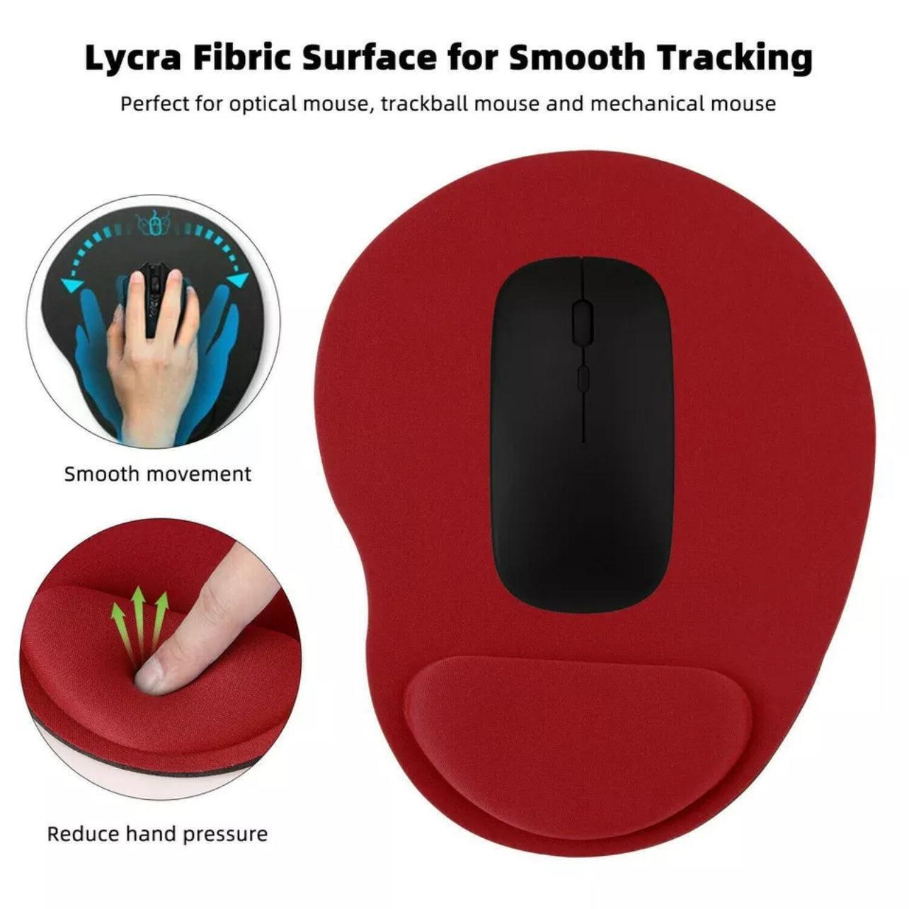 Comfort Mouse Pad with Built In Wrist Support Non Slip Ergonomic Mice Mat - Orange.
