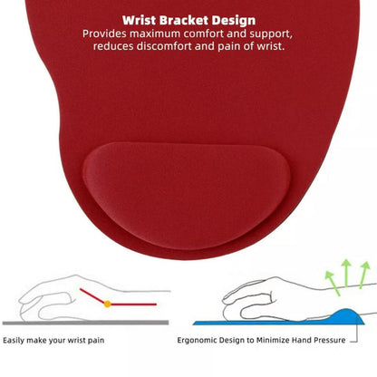 Comfort Mouse Pad with Built In Wrist Support Non Slip Ergonomic Mice Mat - Orange.