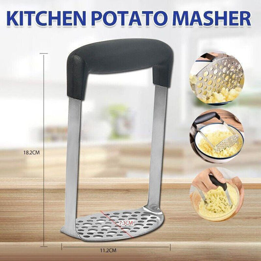 Potato Masher Vegetable Tool Stainless Steel Heat Kitchen Resistant Press Rice A.