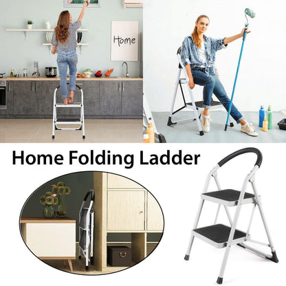 Folding Portable Multi Step Ladder with Handrail Household A Type Iron Ladder.