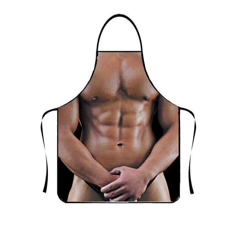 Funny Adult Men Women Novelty Aprons Party Game Cooking Kitchen BBQ Baking - Muscle Pants