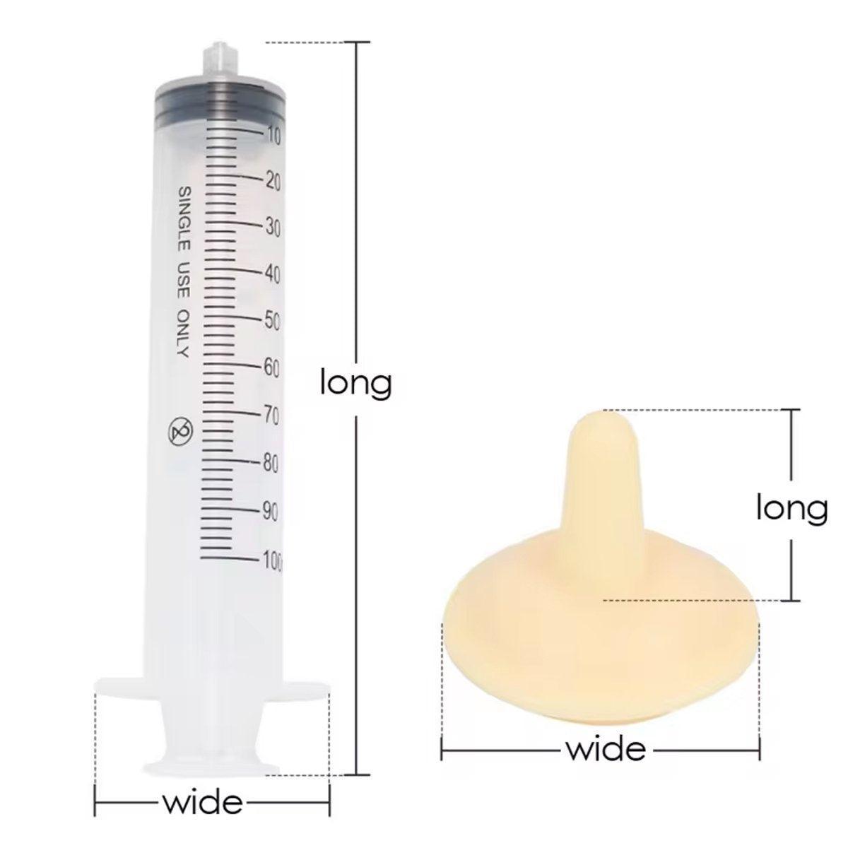 Kitten Puppy Pet Feeding Syringe Feeder Cat Dog Nursing Bottle with Pacifier - L-4PCS