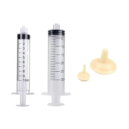 Kitten Puppy Pet Feeding Syringe Feeder Cat Dog Nursing Bottle with Pacifier - L-4PCS