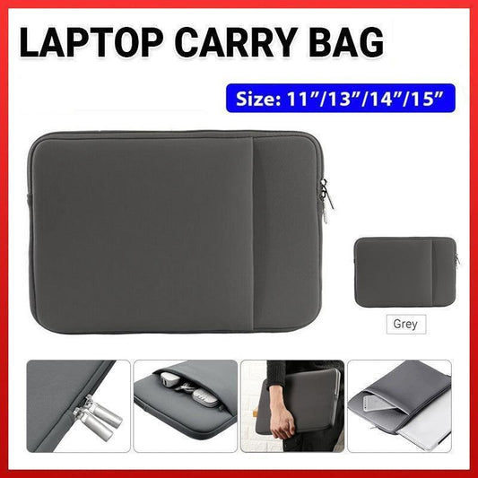 Grey Laptop Macbook Notebook Sleeve Bag Travel Carry Case Cover For 11 13 14 15 Inch Lap Top - 11Inch.