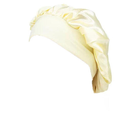 Sleeping Bonnet Hair Wrap Silk Satin Cap Women Elastic Night Soft Hat Headwear - Light Blue