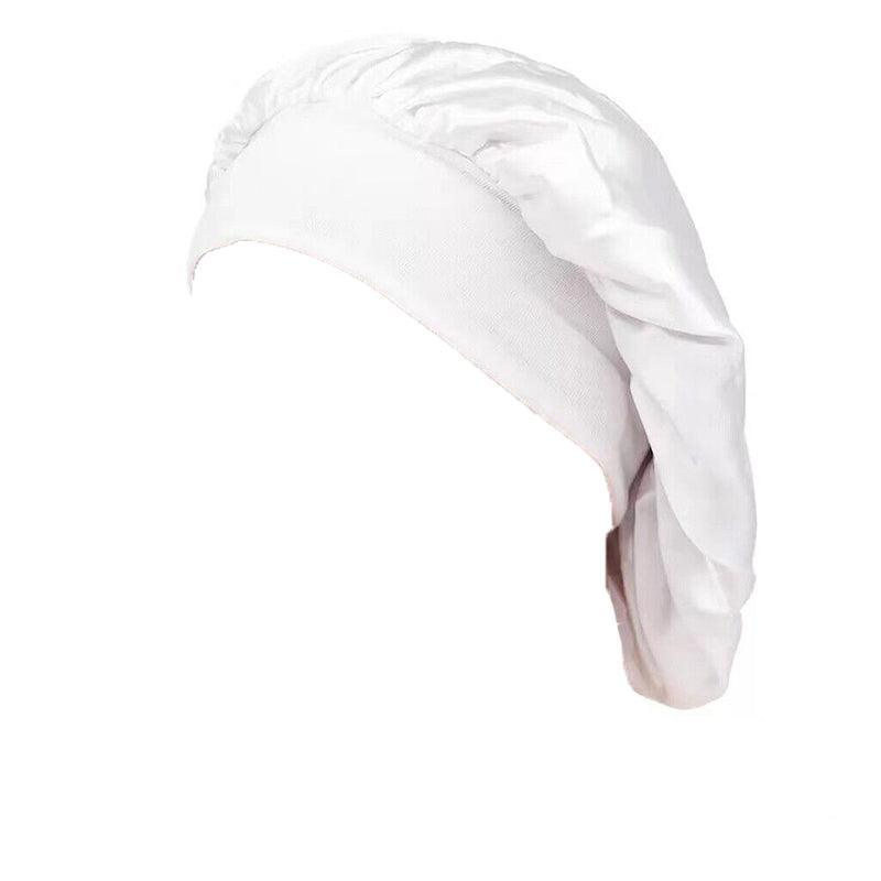 Sleeping Bonnet Hair Wrap Silk Satin Cap Women Elastic Night Soft Hat Headwear - Light Blue