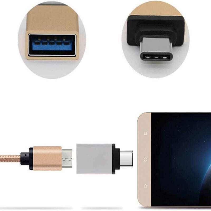 USB Type-C to USB 3.0 Adapter OTG Converter for Phone Tablet Laptop - Gold.